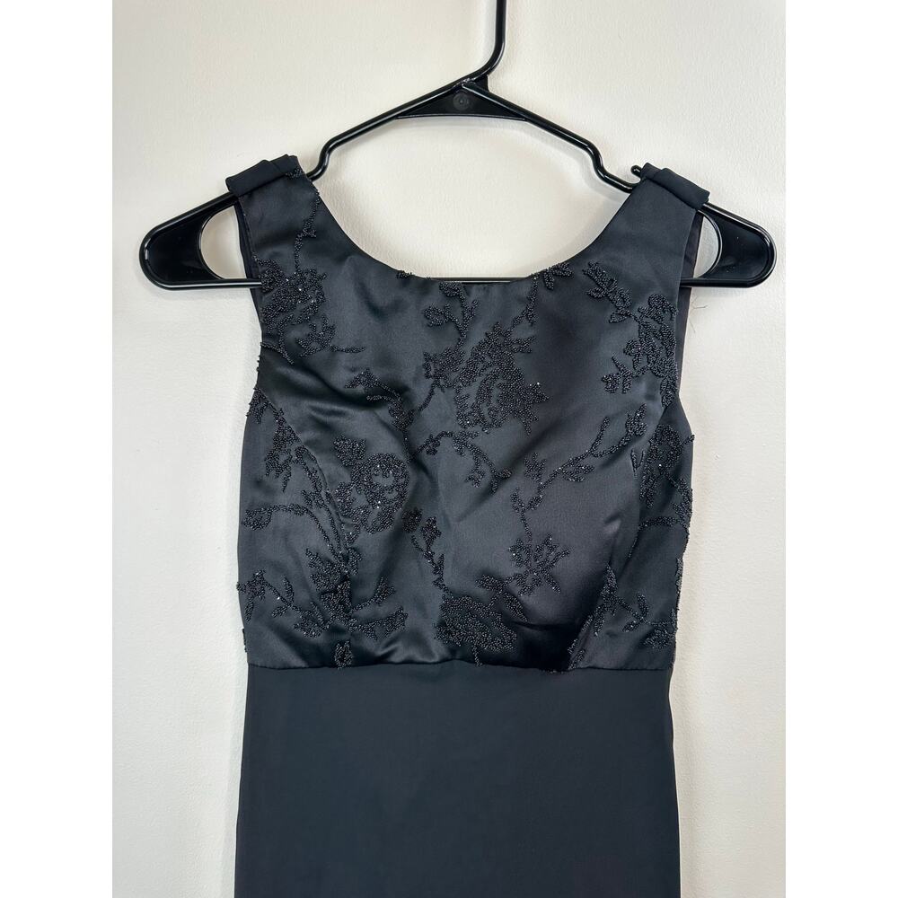 Vintage 90s Arianna by Teresa Page Black Beaded Long Dress - Picture 3 of 13